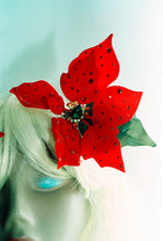 Load image into Gallery viewer, Red Jewelled Poinsettia Hair Clip *Order before 18th for Christmas post*
