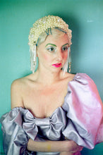 Load image into Gallery viewer, Pearl SkullCap, Hat, Headdress, Wig, Cher,
