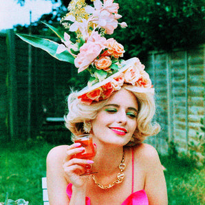 Vintage Peach flower Headpiece / Fascinator