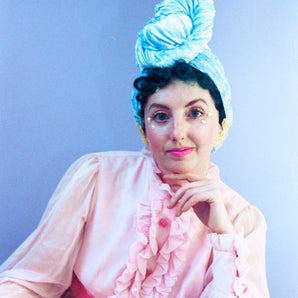 Pastel Blue Crushed Turban