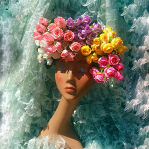 Multicoloured Rose buds flower Crown