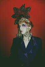 Load image into Gallery viewer, Gothic Jewel Couture Black and Gold Headpiece
