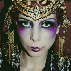 Gothic Jewel Couture Black and Gold Headpiece