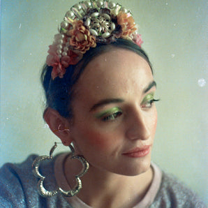 Princess flower crown with Vintage Jewels