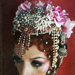 Pearl and Diamonte chain jewel Flower Headdress