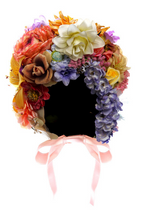 Load image into Gallery viewer, Floral Flower Bonnet / helmet / hat
