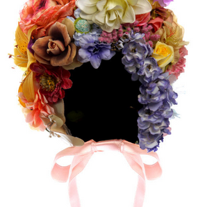 Floral Flower Bonnet / helmet / hat