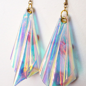 Plastic Iridescent rainbow earrings