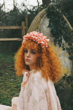 Load image into Gallery viewer, Peach Silk Ruffle headband - Shine-Sheen finish - FULL style
