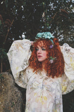 Load image into Gallery viewer, Green Silk Ruffle headband - Shine-Sheen finish - ASYMMETRICAL style
