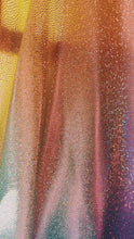 Load and play video in Gallery viewer, COLOUR FRIDAY! Liquid look pastel holographic rainbow kaftan gown!
