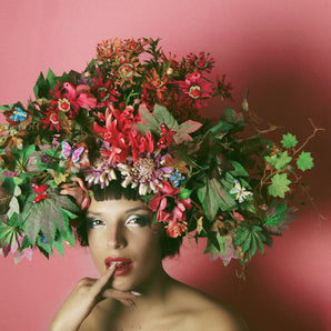 Multicoloured woodland flower crown