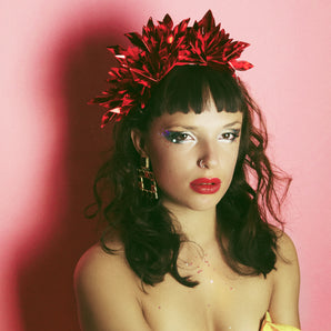 Metallic RED Origami Crown / Headdress / Christmas / NYE