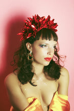Load image into Gallery viewer, Metallic RED Origami Crown / Headdress / Christmas / NYE
