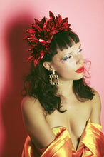 Load image into Gallery viewer, Metallic RED Origami Crown / Headdress / Christmas / NYE
