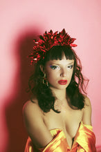 Load image into Gallery viewer, Metallic RED Origami Crown / Headdress / Christmas / NYE
