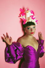 Load image into Gallery viewer, Neon Pink Glitter and White Cocktail Crown
