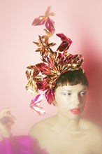 Load image into Gallery viewer, Metallic Pink gold Holographic Origami Crown
