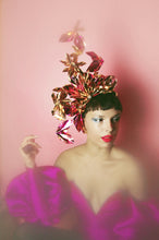 Load image into Gallery viewer, Metallic Pink gold Holographic Origami Crown
