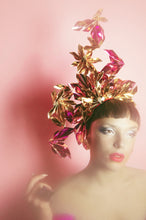 Load image into Gallery viewer, Metallic Pink gold Holographic Origami Crown
