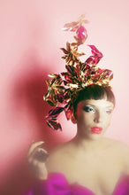 Load image into Gallery viewer, Metallic Pink gold Holographic Origami Crown
