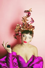 Load image into Gallery viewer, Metallic Pink gold Holographic Origami Crown
