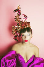 Load image into Gallery viewer, Metallic Pink gold Holographic Origami Crown
