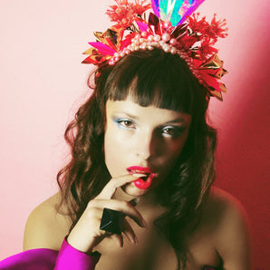 Metallic Pink Iridescent Gold Crown