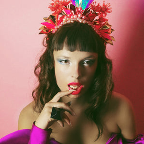 Metallic Pink Iridescent Gold Crown