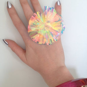Cosmic iridescent rainbow Ring