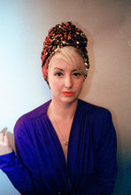 Load image into Gallery viewer, Style 2: Red / Gold sequin Party Turban
