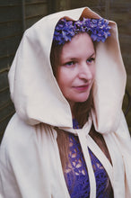 Load image into Gallery viewer, Purple flowers pagan inspired  headdress / costume / nature
