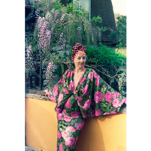 Zebra Neon Pink and green Print Sequin Turban