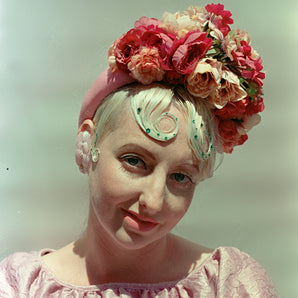Dusky PinkFlower crown floral Headdress Vintage flowers, flower headband