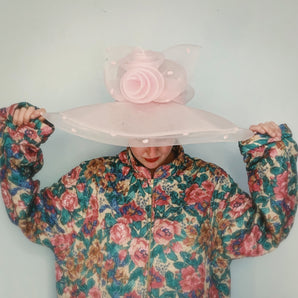90s blush pink ENORMOUS sun hat