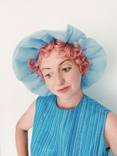 Load image into Gallery viewer, Baby Blue vintage 60s sun hat
