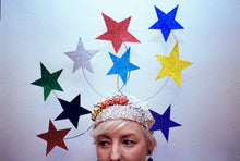 Load image into Gallery viewer, Vintage inspired rainbow star headdress

