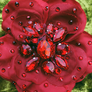 Bejewelled Brooch in Red