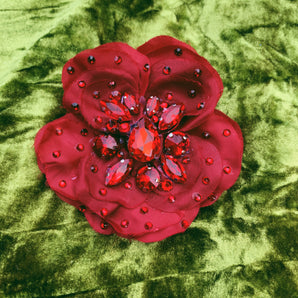 Bejewelled Brooch in Red
