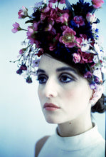 Load image into Gallery viewer, Blue and burgundy pink flower crown
