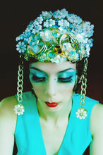 Load image into Gallery viewer, Bespoke Iridescent vintage jewels headpiece
