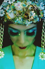 Load image into Gallery viewer, Bespoke Iridescent vintage jewels headpiece
